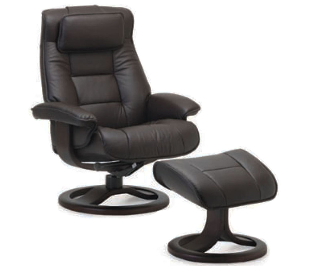 Fjords Mustang Ergonomic Leather Recliner Chair Ottoman Scandinavian Norwegian Lounge By Hjellegjerde