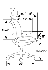 HumanScale Freedom Chair Side Dimesnions 