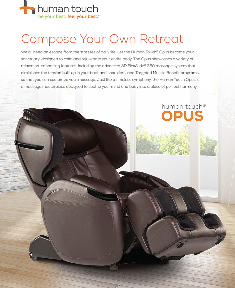 Human Touch Opus 3D Zero Gravity Massage Chair Recliner