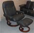 Stressless Diplomat Small Recliner and Ottoman - Batick Black Leather by Ekornes