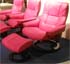 Stressless Kensington Large Mayfair Paloma Cerise Pink Leather Recliner