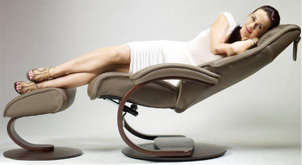 Admiral Ergonomic Recliner Chair and Ottoman Scandinavian Lounger by Fjords