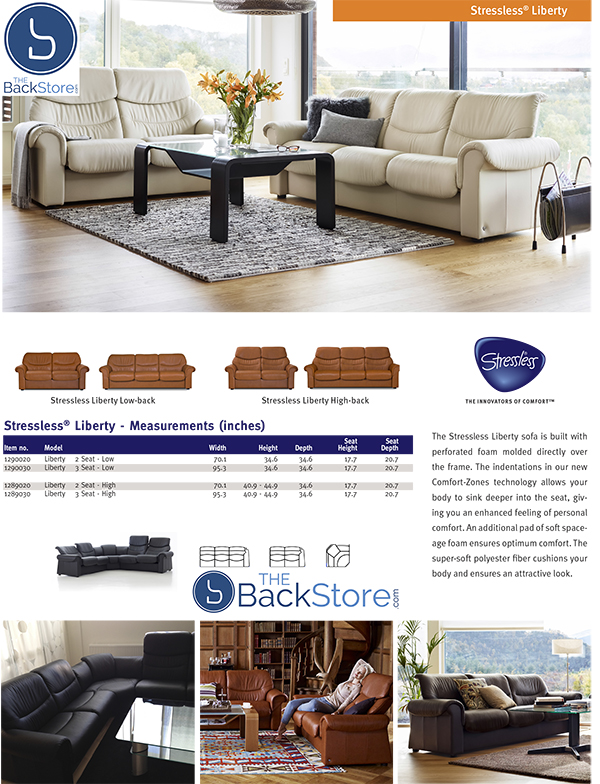 Stressless Liberty Leather Sofa Loveseat Measurements Dimensions