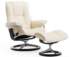 Stressless Mayfair Signature Base Chair Recliner and Ottoman