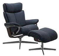 Stressless Magic Cross Base Recliner Chair and Ottoman